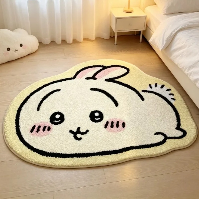 Flooring Home Decor - チイカワ漫画ラグ アニメハチワレウサギ ぬいぐるみフロアマット バスルーム滑り止めカーペット 車用クッション ソフトリビングルーム装飾
