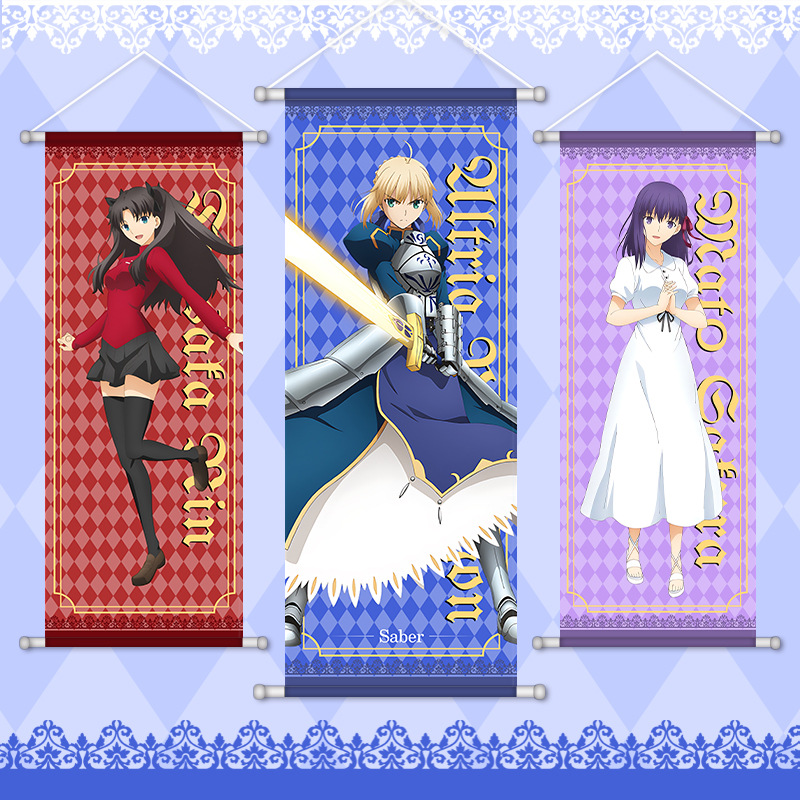 Home Decor Wall Pictures - フェイトゲームアニメ周辺装飾品掛け軸絵画アルトリアリンサクライリヤスフィエルエミヤポスター壁掛けアートルーム装飾ギフト