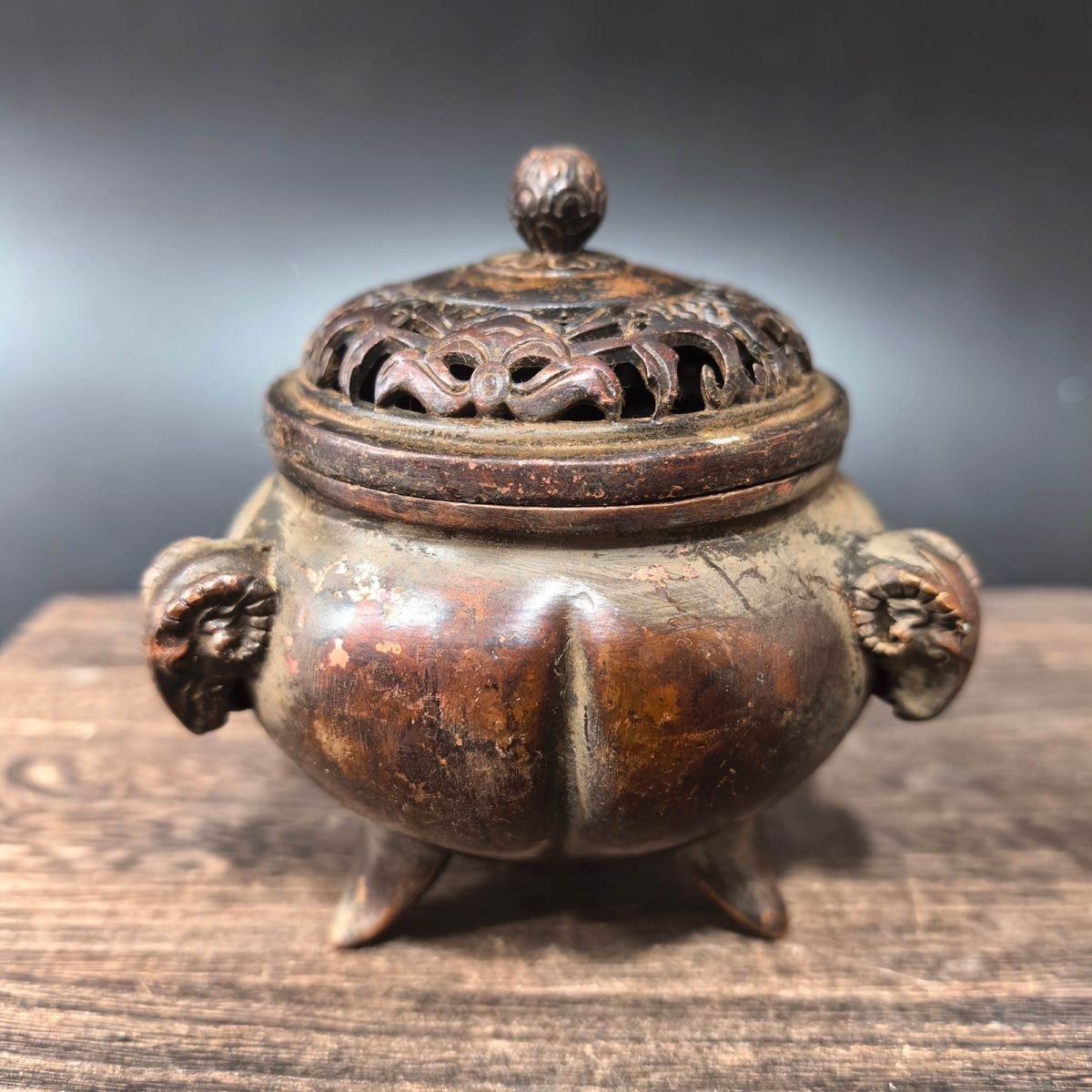 Home Decor Humacao - 羊の耳型のカボチャストーブ香炉像、お茶の道具、家の装飾品