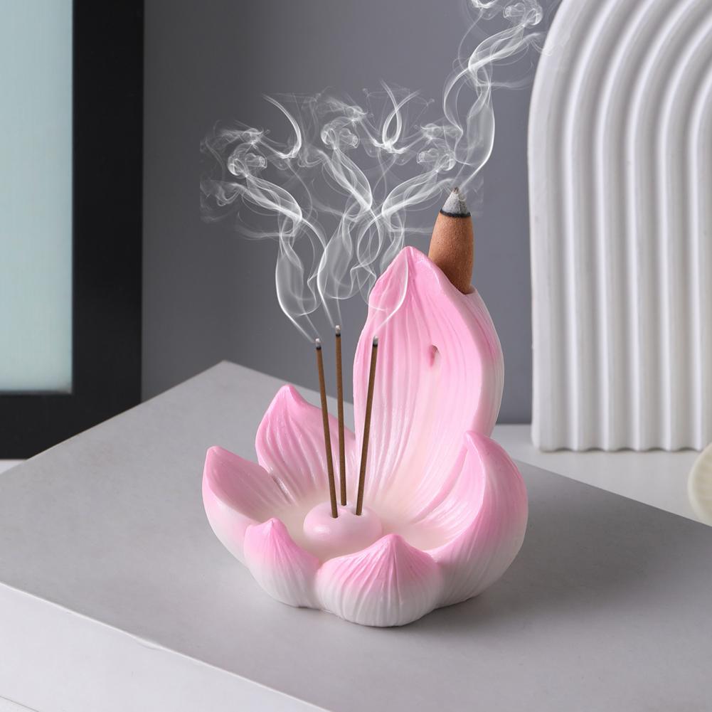 Home Decor Humacao - 蓮の花の香炉、テーブルセンターピース、逆流香炉、樹脂製香コーンホルダー、家の装飾