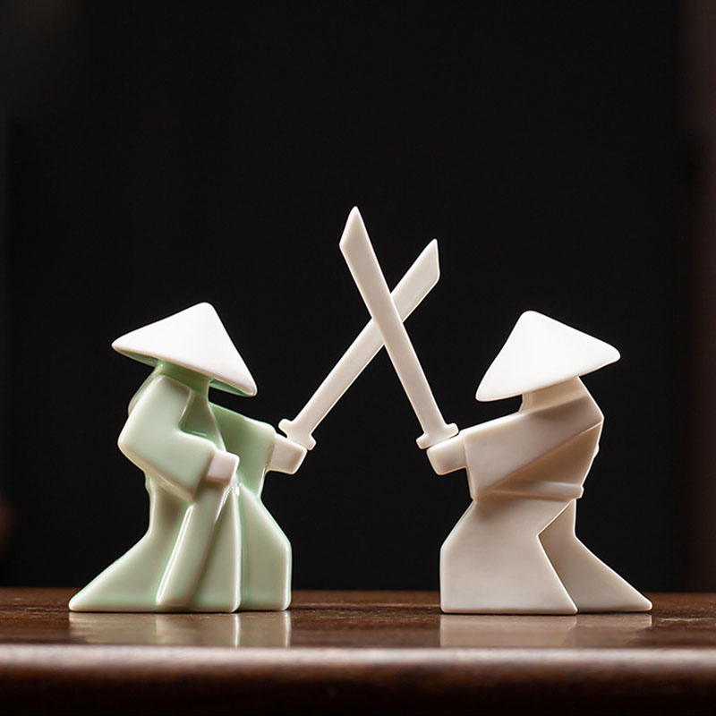 Home Decor Humacao - Swordsman-家の装飾用のセラミックサムライの彫像,高品質のバーナーホルダー,ギフト