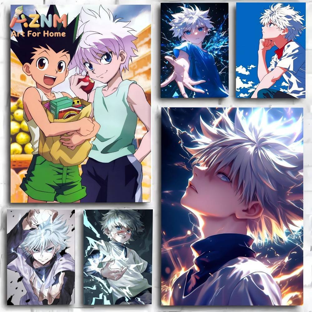 X Home Decor - AZNM ハンター×ハンター アニメ ダイヤモンドポスター ゴン・フリークス キルア・ゾルディック