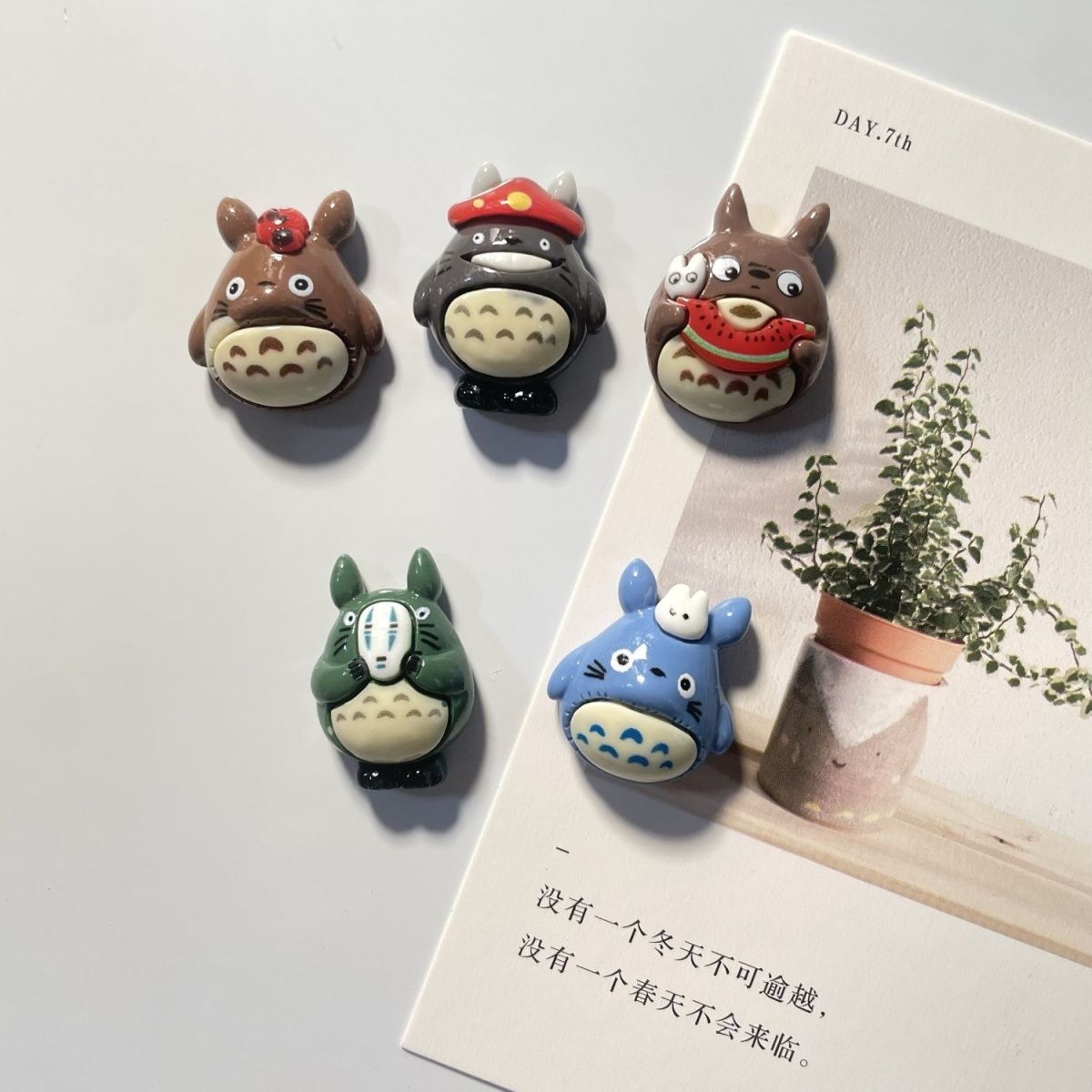 Home Decor Zen - トトロアニメ樹脂製冷蔵庫マグネットかわいい漫画フィギュア磁気ステッカー冷蔵庫写真装飾ホームキッチンオーナメントクリエイティブ