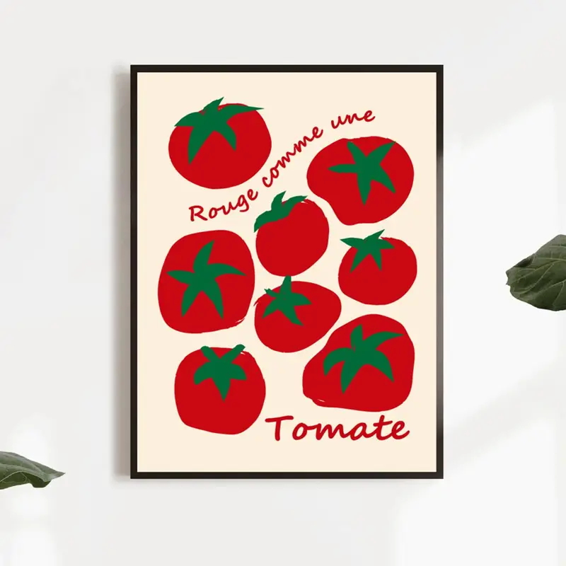 モダンなカラフルな赤いトマト壁アートプリントキャンバス絵画ポ - Home Decor Kolkata のレビューと価格
