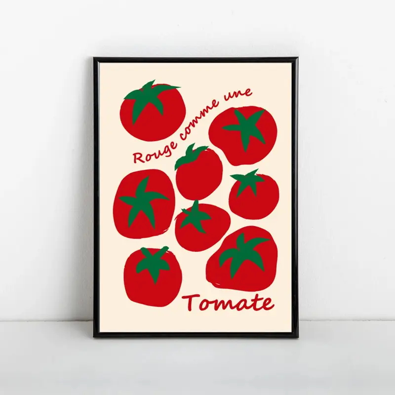 モダンなカラフルな赤いトマト壁アートプリントキャンバス絵画ポ - Home Decor Kolkata のレビューと価格
