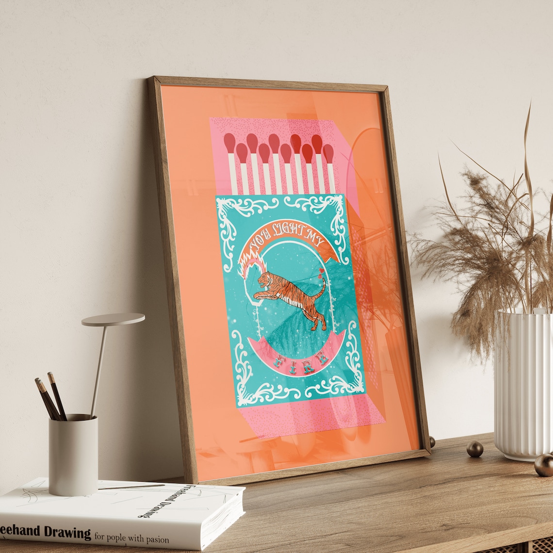 あなたは私の火を点火しますオレンジマッチ箱壁アートプリントキ - Home Decor Kolkata のレビューと価格