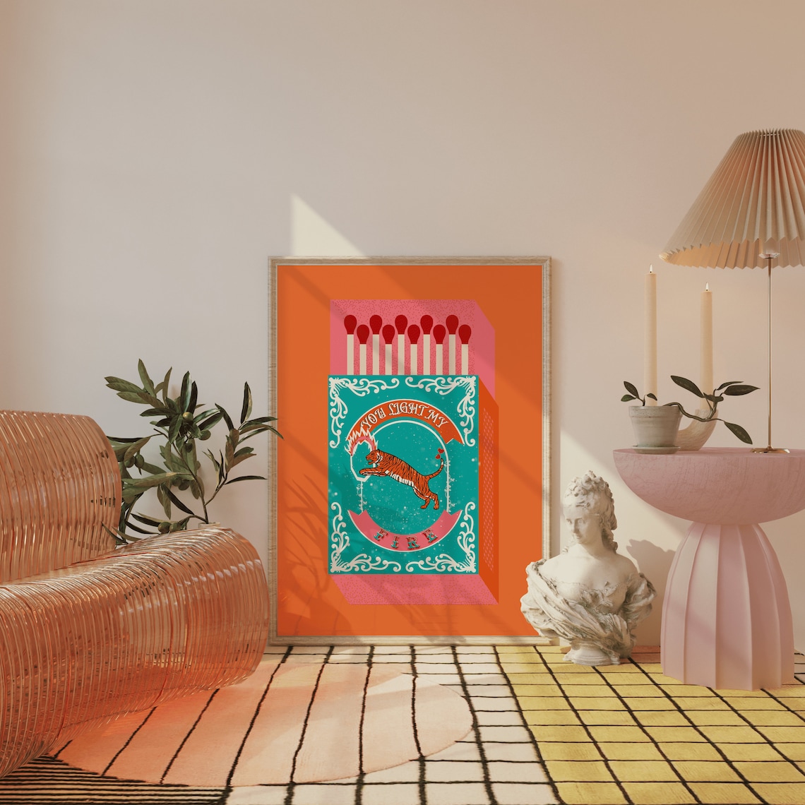 あなたは私の火を点火しますオレンジマッチ箱壁アートプリントキ - Home Decor Kolkata のレビューと価格