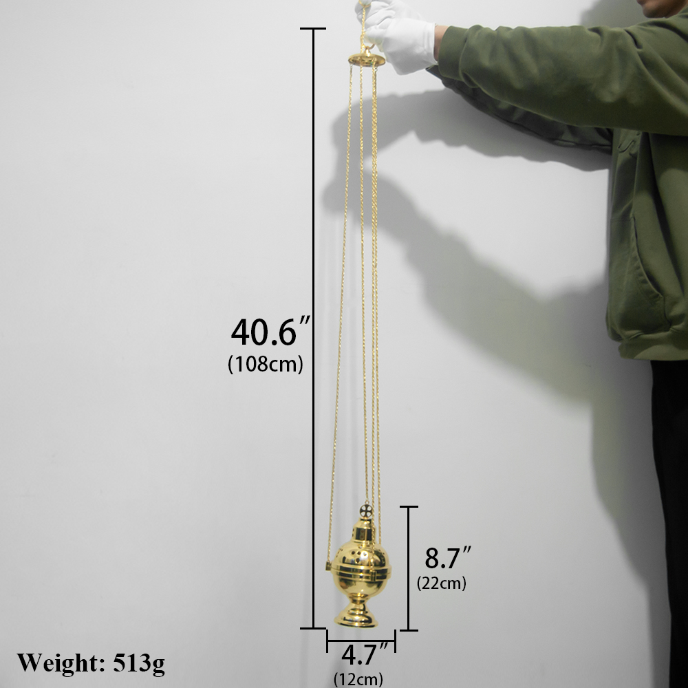HTISOK東方正教会香炉、ベル付き金メッキ吊り下げ式香炉、 - Home Decor Humacao のレビューと価格