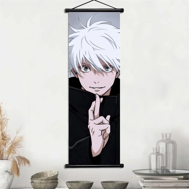 呪術廻戦 五条悟＆護廷祥呉 アニメアート 布製壁掛けスクロー - Home Decor Wall Pictures のレビューと価格