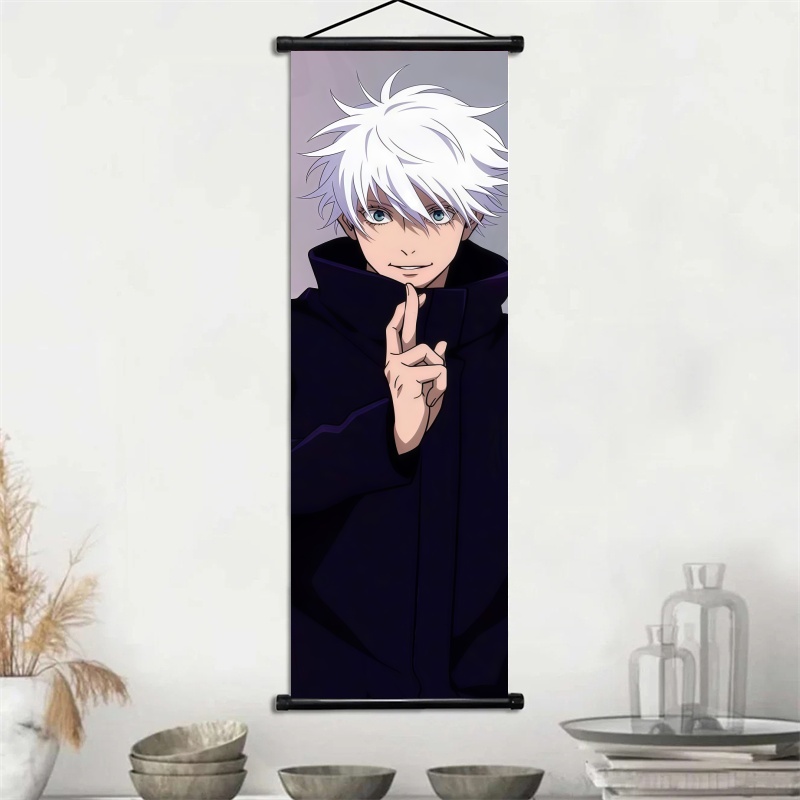 呪術廻戦 五条悟＆護廷祥呉 アニメアート 布製壁掛けスクロー - Home Decor Wall Pictures のレビューと価格