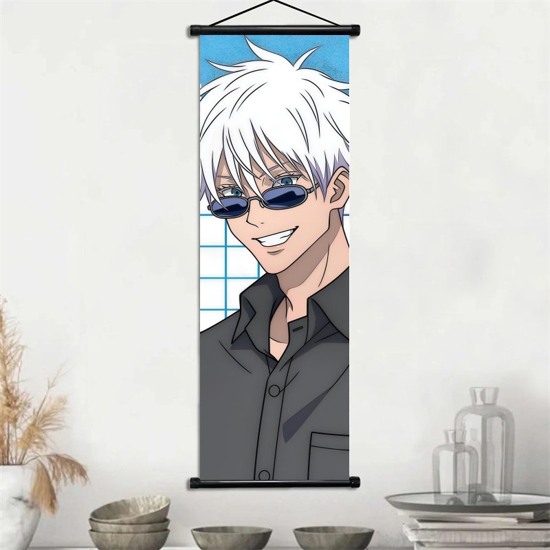 呪術廻戦 五条悟＆護廷祥呉 アニメアート 布製壁掛けスクロー - Home Decor Wall Pictures のレビューと価格