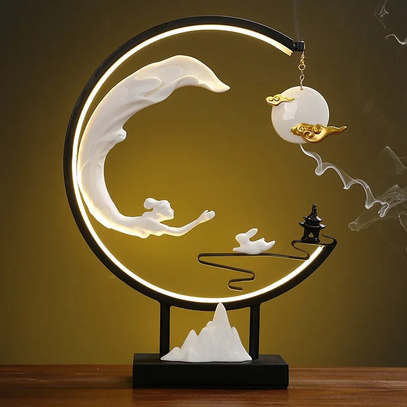 FX-1 新しい中国風禅嫦娥月面飛行創造的な逆流香炉ホームリ - Home Decor Zen のレビューと価格