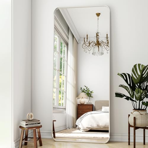 シルバーの全身鏡 24 x 65インチ 角丸型 ホームデコレ - X Home Decor のレビューと価格