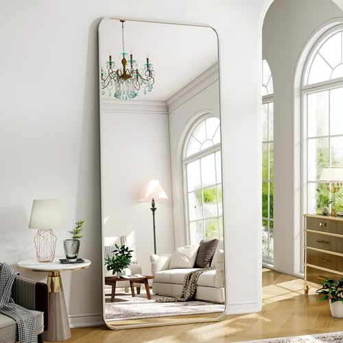 シルバーの全身鏡 24 x 65インチ 角丸型 ホームデコレ - X Home Decor のレビューと価格