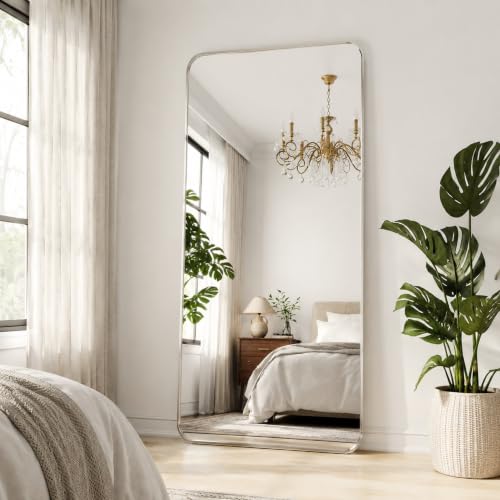 シルバーの全身鏡 24 x 65インチ 角丸型 ホームデコレ - X Home Decor のレビューと価格