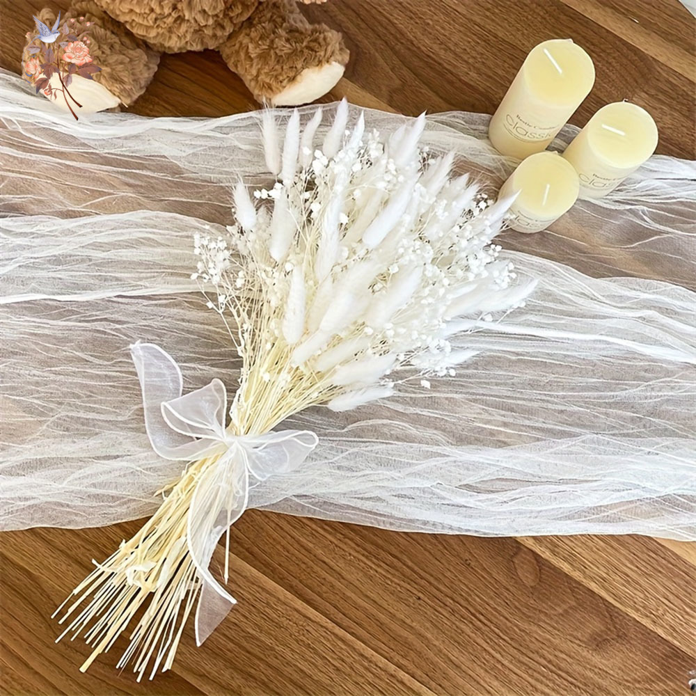 54 個ホワイトドライフラワーブライダルマリアージュブーケナ - Dried Flower Bouquet のレビューと価格