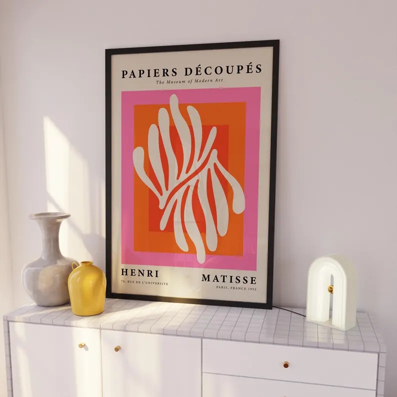 3 個モダンオレンジバウハウスとピカソの壁アートプリントキャ - Home Decor Aesthetic のレビューと価格