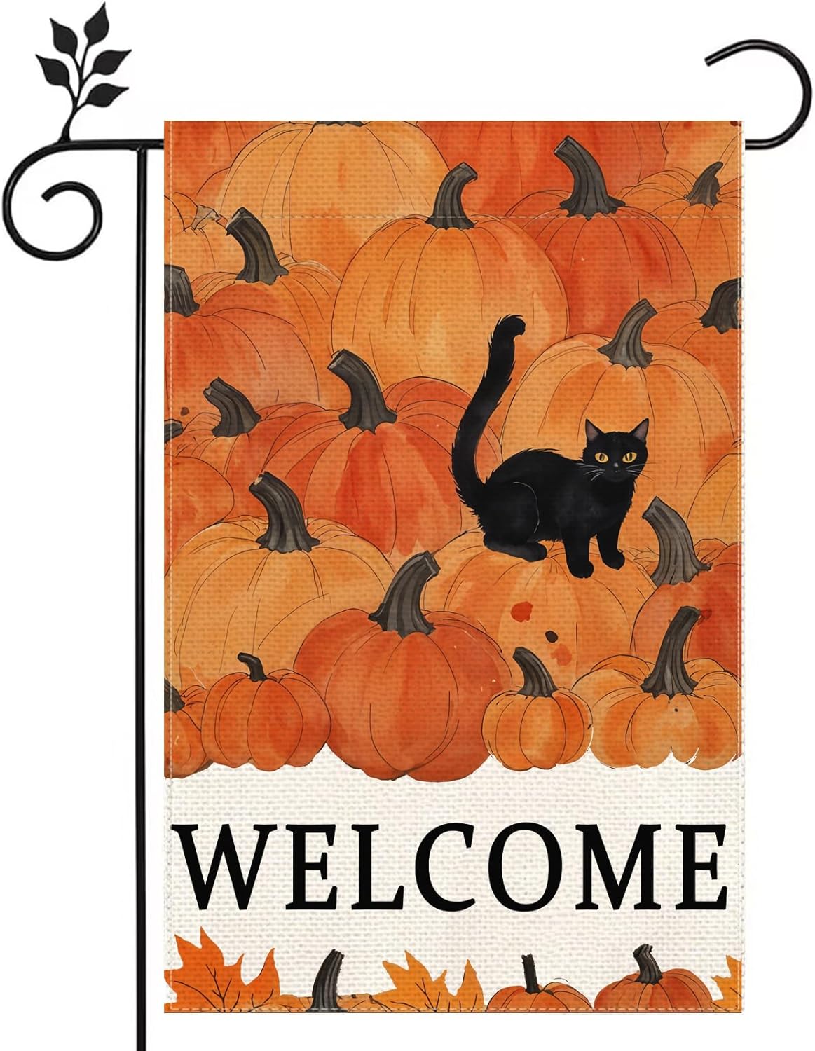 猫と犬のウェルカム秋の飾り旗、カボチャと紅葉柄、ガーデンフラ - X Home Decor のレビューと価格