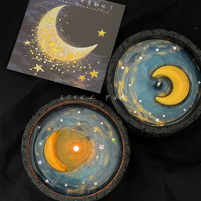 メルティングムーン香り付きキャンドル 手作りソイワックス エ - Home Decor Aesthetic のレビューと価格