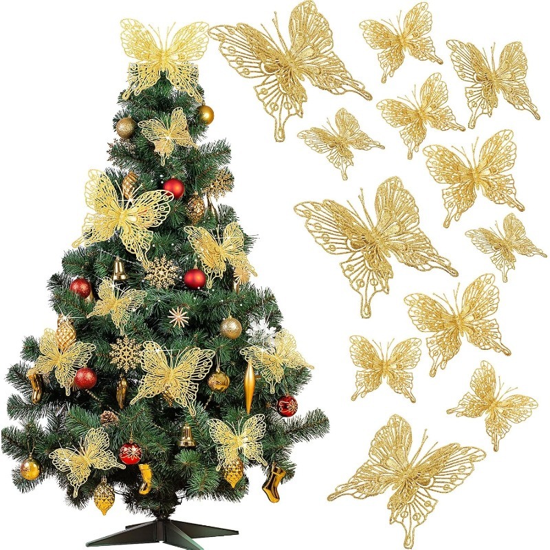 5/10 個グリッター蝶クリスマス装飾クリスマスツリースパー - Home Decor Trends 2025 のレビューと価格