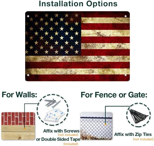 アメリカ国旗デザインのヴィンテージブリキ製ウォールプレート、 - X Home Decor のレビューと価格