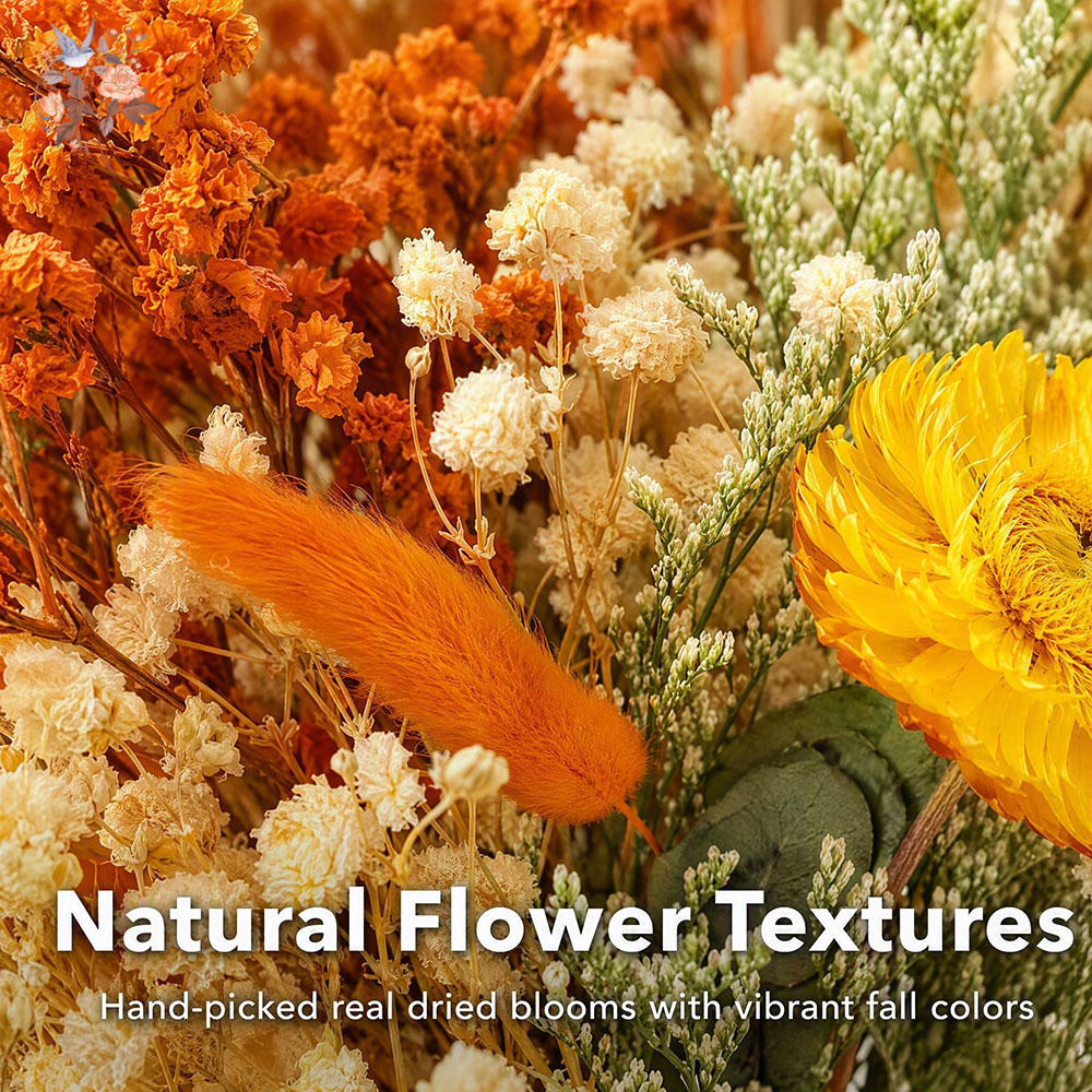 秋のドライフラワーブーケ、ナチュラルオレンジのパンパスグラス - Dried Flower Bouquet のレビューと価格