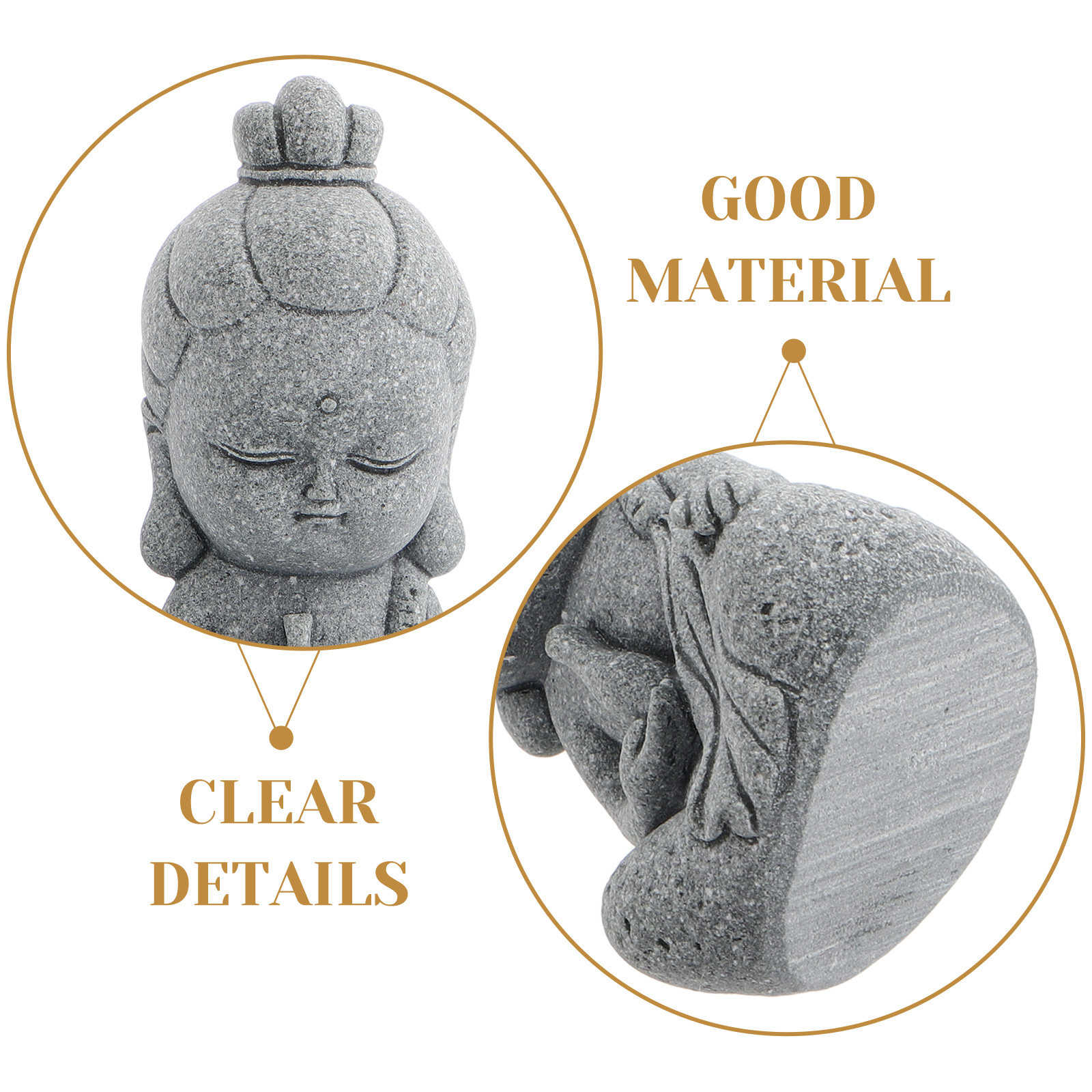 ミニ観音石像、小さな祈りの彫刻、禅庭や屋外の家の装飾用、禅の - Home Decor Zen のレビューと価格