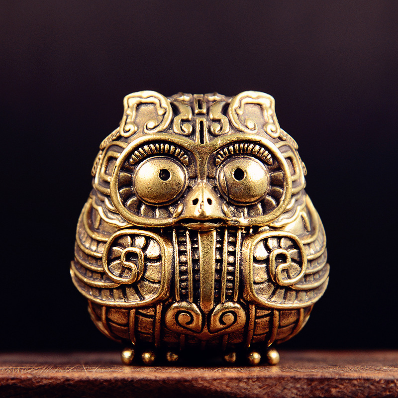 アンティーク真鍮かわいいフクロウ小さな像デスクトップ装飾ヴィ - Home Decor Humacao のレビューと価格