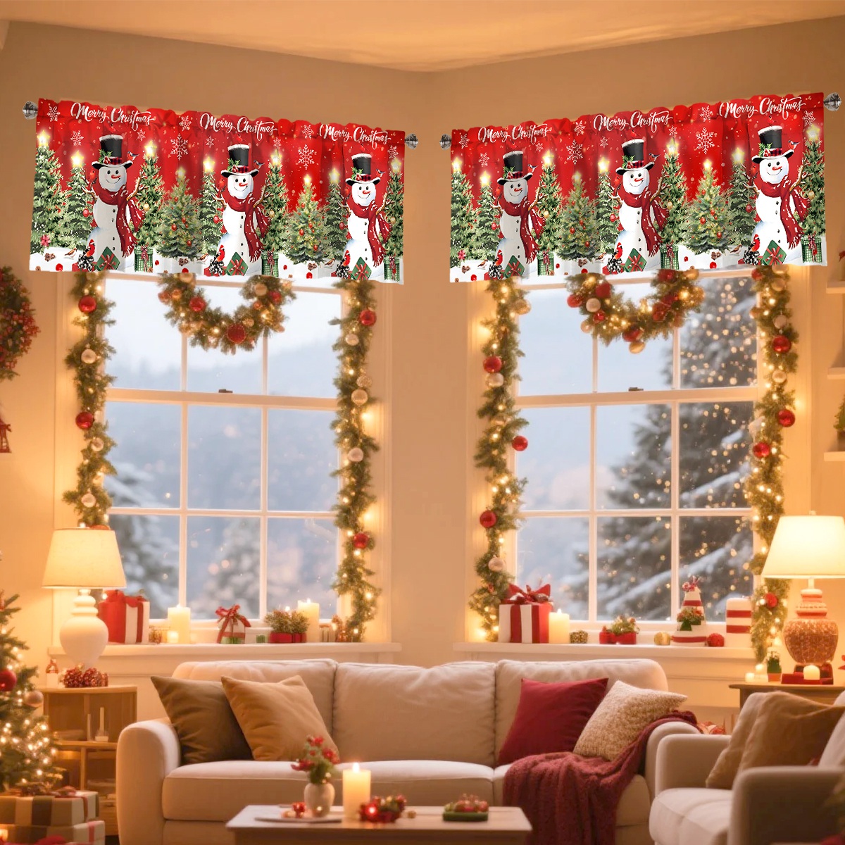 クリスマスショートカーテン メリークリスマス ホームデコレー - Home Decor Trends 2025 のレビューと価格