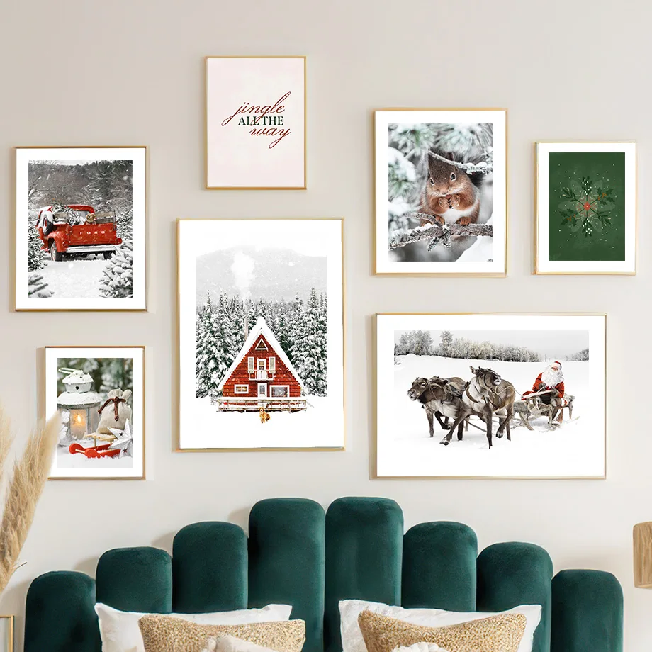 レッドハウスギフトカー雪だるまツリートナカイサンタリスクリス - X Home Decor のレビューと価格