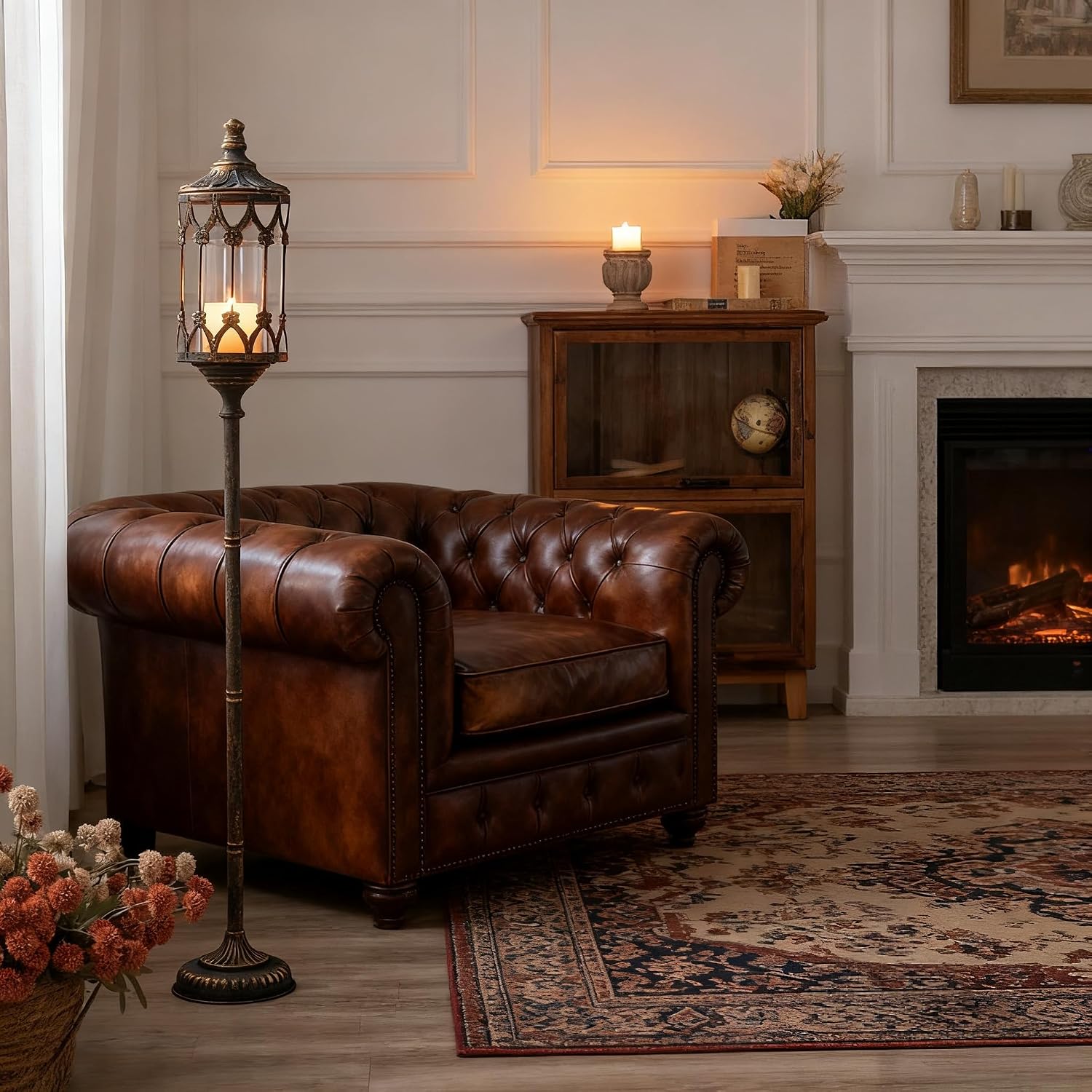 アンティークゴールド41インチの高さのヴィンテージフロアキャ - Flooring Home Decor のレビューと価格